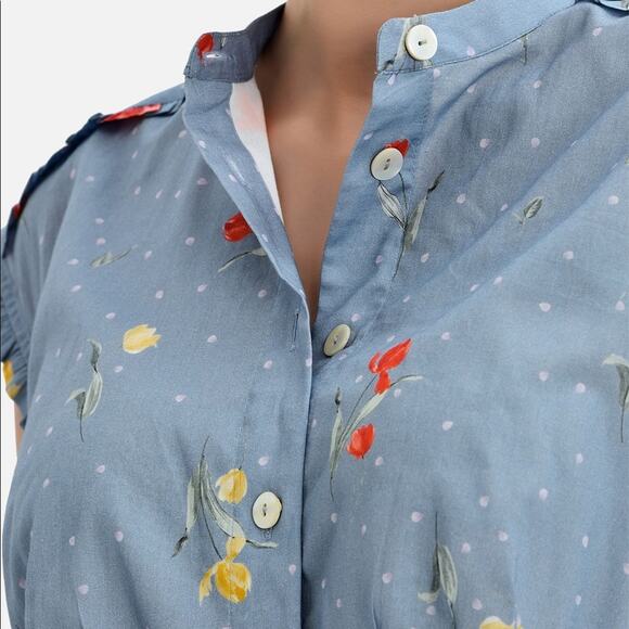 ESHAKTI WAYWARD FANCIES Floral Peplum Top 2X - Picture 10 of 10